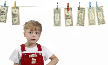 photo of child and money
