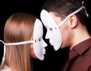 People wear masks during divorce
